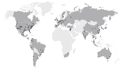 Mapa de ubicaciones de WeWork
